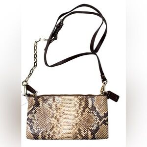 Coach Tan and Brown Snakeskin Crossbody Bag